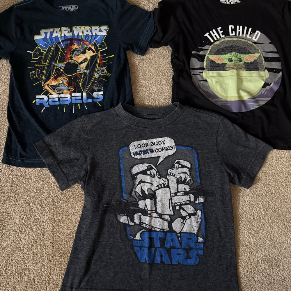 Set of Three Star wars T shirts boys size 4T